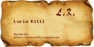 Luria Kitti névjegykártya