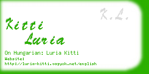 kitti luria business card